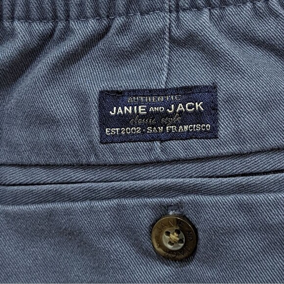 Janie And Jack Chino Twill Blue Preppy Church School Uniform Shorts Boys Size 16 - Picture 4 of 6